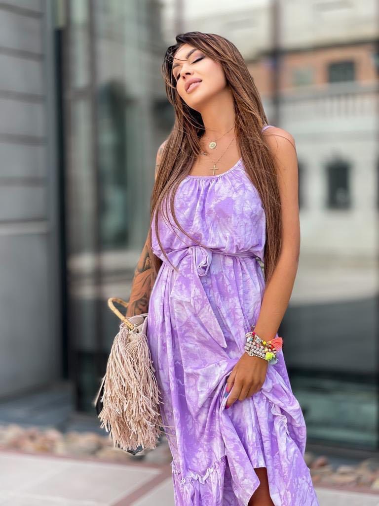 Cocomore Lavender Tie-Dye Midi Dress