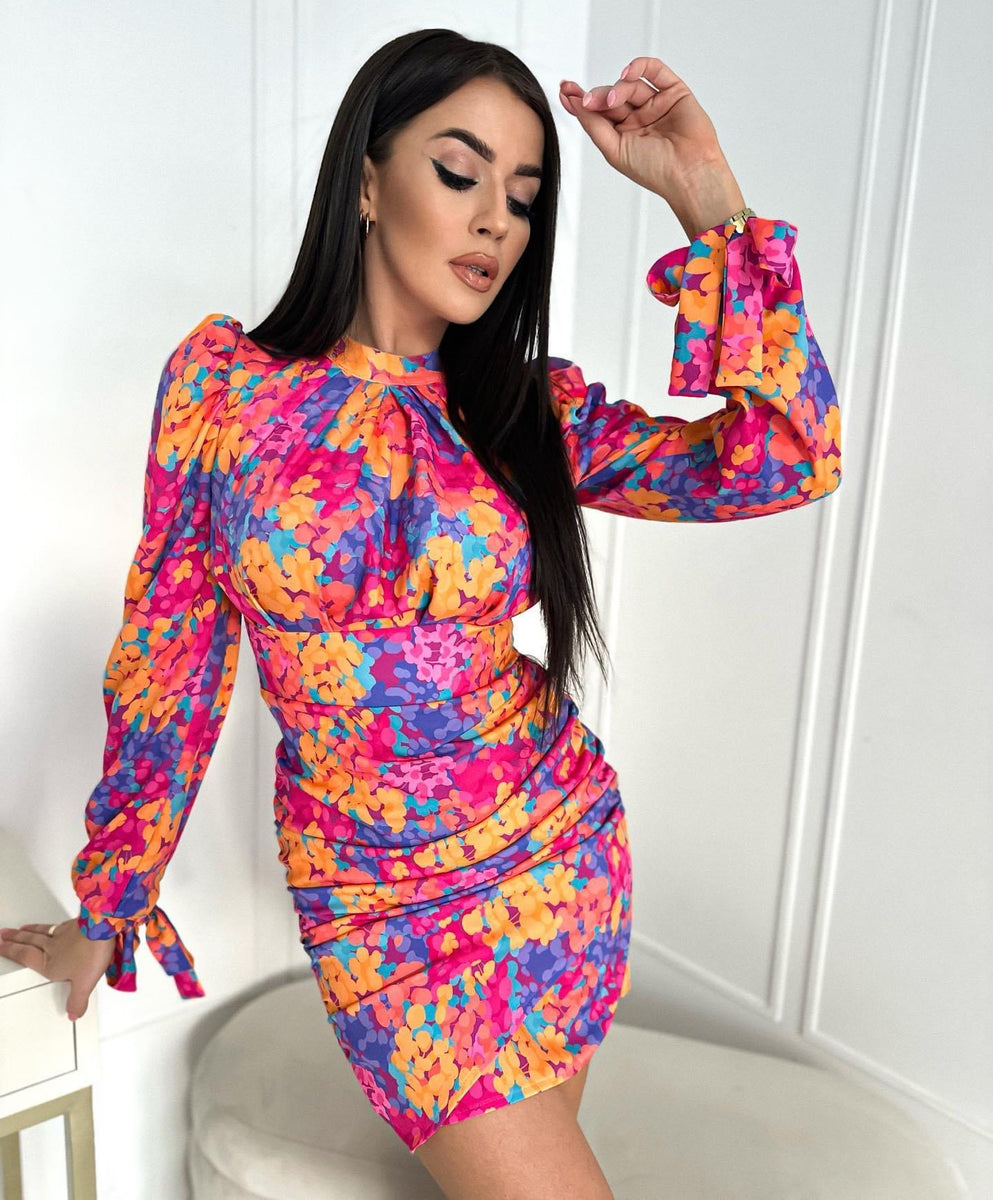 neon flower dress Neon Flower Mini Dress