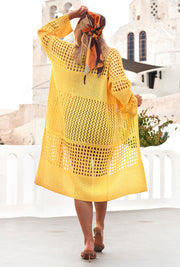 Mesh Knit Long Cardigan