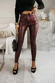 Vegan Leather Skinny Pants