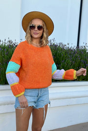 New York Bubble Sleeve Knit Sweater