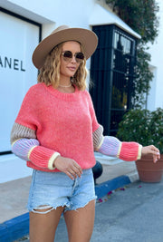 New York Bubble Sleeve Knit Sweater
