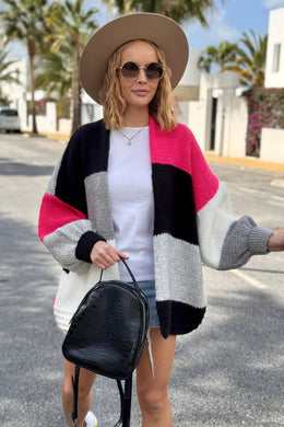 Colorblock Chunky Knit Cardigans