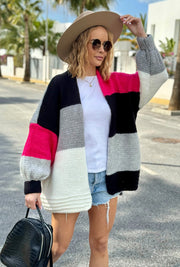 Colorblock Chunky Knit Cardigans