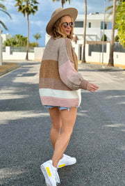 Colorblock Chunky Knit Cardigans