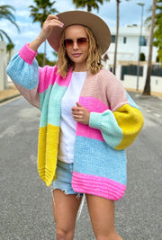 Colorblock Chunky Knit Cardigans