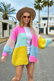 Colorblock Chunky Knit Cardigans