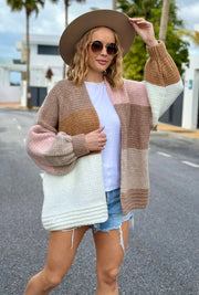 Colorblock Chunky Knit Cardigans