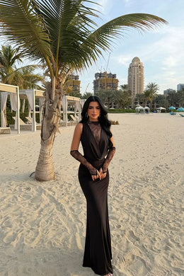 Lace Illusion Evening Gown