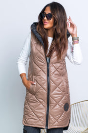 Carmel Champagne Metallic Hooded Vest