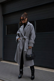 Chevron Long Wrap Coat