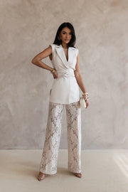 Tailored Lace Pant Set