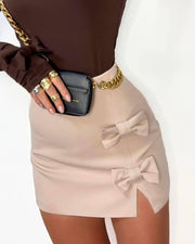 Double Bow Mini Skirt