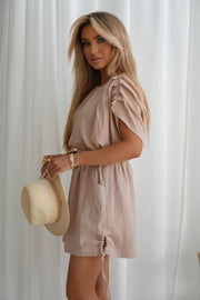 La Blanche Cotton Shoulder Ruffle Shirt with Shorts Set