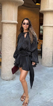 Doda Long Sleeve Black Dress