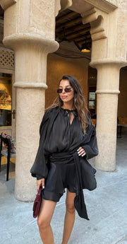 Doda Long Sleeve Black Dress