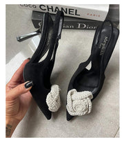 Rosette Slingback Heels