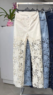 Lace Panel Jeans