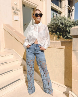Lace Panel Jeans