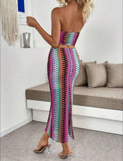 Rainbow Crochet Tube Top & Skirt Set