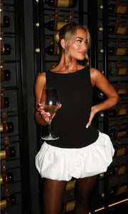 Two-Tone Bubble Hem Mini Dress