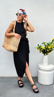 Black Linen Two-Piece Set