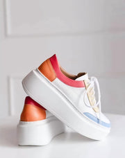 Colorblock Leather Platform Sneaker