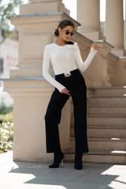 GG Belted Straight Legged Pants