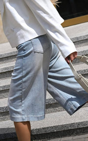 Light Wash Jean Jorts