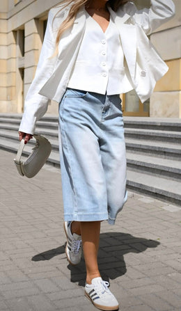 Light Wash Jean Jorts