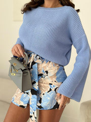 Oversized Light Blue Knit Sweater