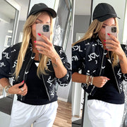 Cropped Logo Print Jacket