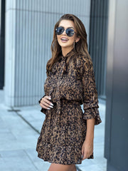 Cocomore Cheetah Print Tiered Dress