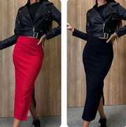 High-Waisted Midi Bodycon Skirt