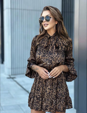 Cocomore Cheetah Print Tiered Dress