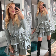 by o la la Grey Layered Tier Dress