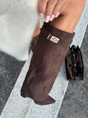 Fold Over Pointed Boots