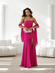 Draped Corset Evening Dress