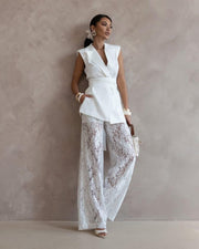 Tailored Lace Pant Set