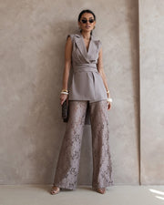 Tailored Lace Pant Set