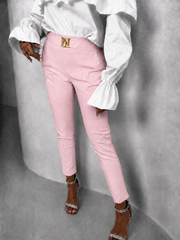 Tailored High-Waist Slim Pants