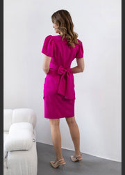 Draped Wrap Mid-Length Dress