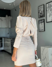 Ruched Waist Mini Dress