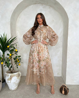 Vintage Floral Blouse & Skirt Set