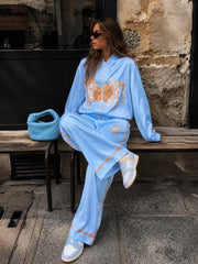 Equestrian Satin Lounge Set