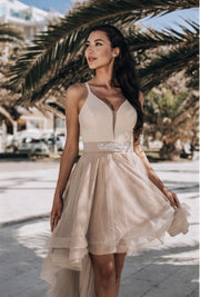 High-Low Tulle Dress with Embellished Waist