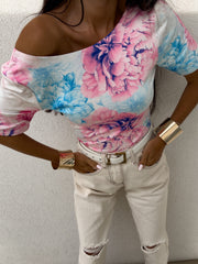 Floral Off-Shoulder T-Shirt