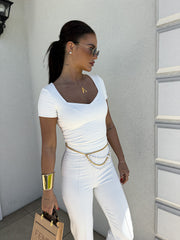 Short Sleeve Scoop-Neck T-Shirt Fitted