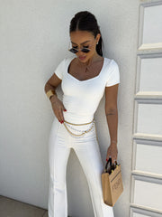 Short Sleeve Scoop-Neck T-Shirt Fitted