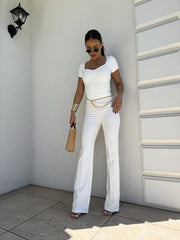 Short Sleeve Scoop-Neck T-Shirt Fitted